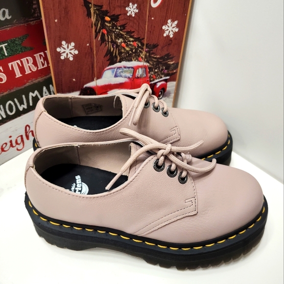 🥰NWOT Dr Martens 1461 Quad II Pisa Vintage Platform Lace Up, Taupe Leather, 7 - Picture 9 of 16